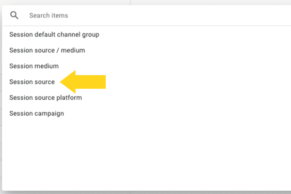select Session Source