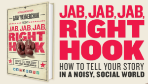 promo image of Gary Vaynerchuk's book called jab jab right hook